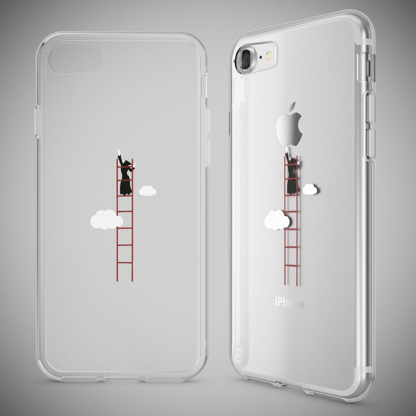 NALIA Handyhülle kompatibel mit iPhone 7, Slim Silikon Motiv Handy-Case Crystal Schutz-Hülle Dünn Durchsichtig, Etui Handy-Tasche Schale Back-Cover Transparent Bumper