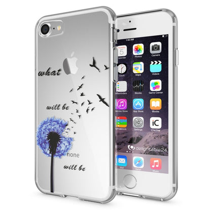 NALIA Handyhülle kompatibel mit iPhone 7, Slim Silikon Motiv Handy-Case Crystal Schutz-Hülle Dünn Durchsichtig, Etui Handy-Tasche Schale Back-Cover Transparent Bumper