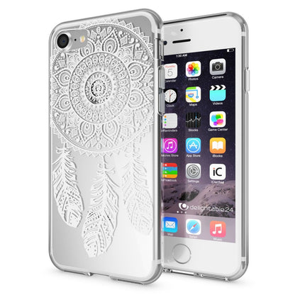 NALIA Handyhülle kompatibel mit iPhone 7, Slim Silikon Motiv Handy-Case Crystal Schutz-Hülle Dünn Durchsichtig, Etui Handy-Tasche Schale Back-Cover Transparent Bumper