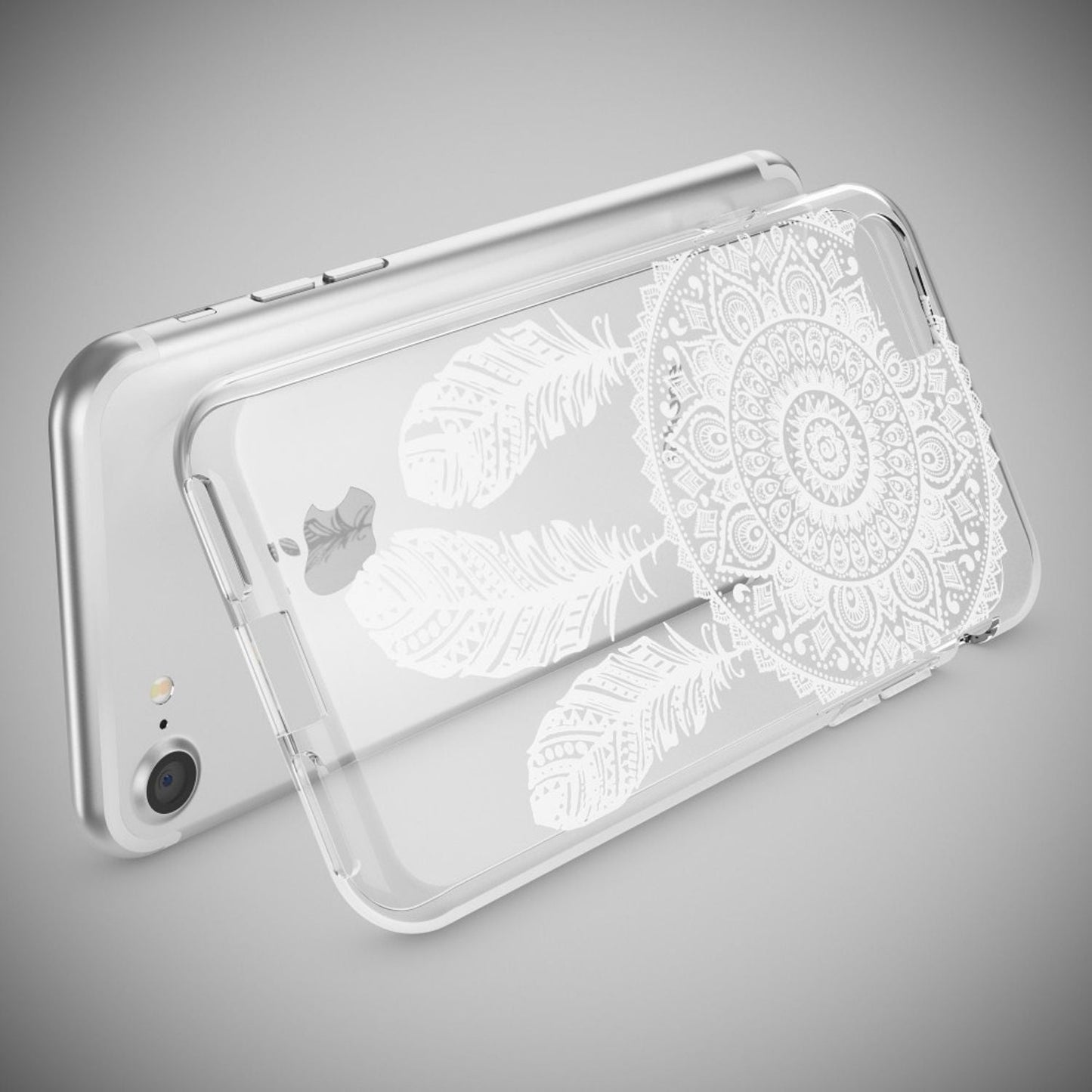 NALIA Handyhülle kompatibel mit iPhone 7, Slim Silikon Motiv Handy-Case Crystal Schutz-Hülle Dünn Durchsichtig, Etui Handy-Tasche Schale Back-Cover Transparent Bumper