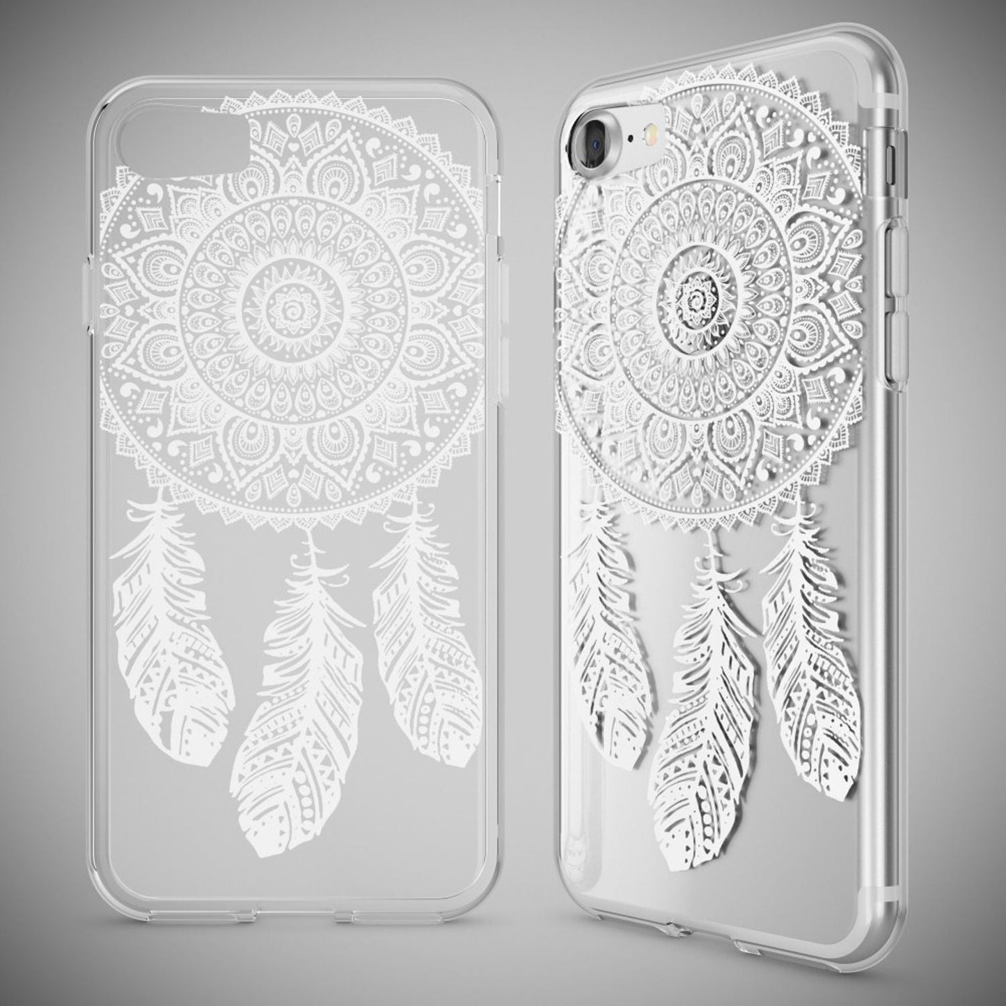 NALIA Handyhülle kompatibel mit iPhone 7, Slim Silikon Motiv Handy-Case Crystal Schutz-Hülle Dünn Durchsichtig, Etui Handy-Tasche Schale Back-Cover Transparent Bumper