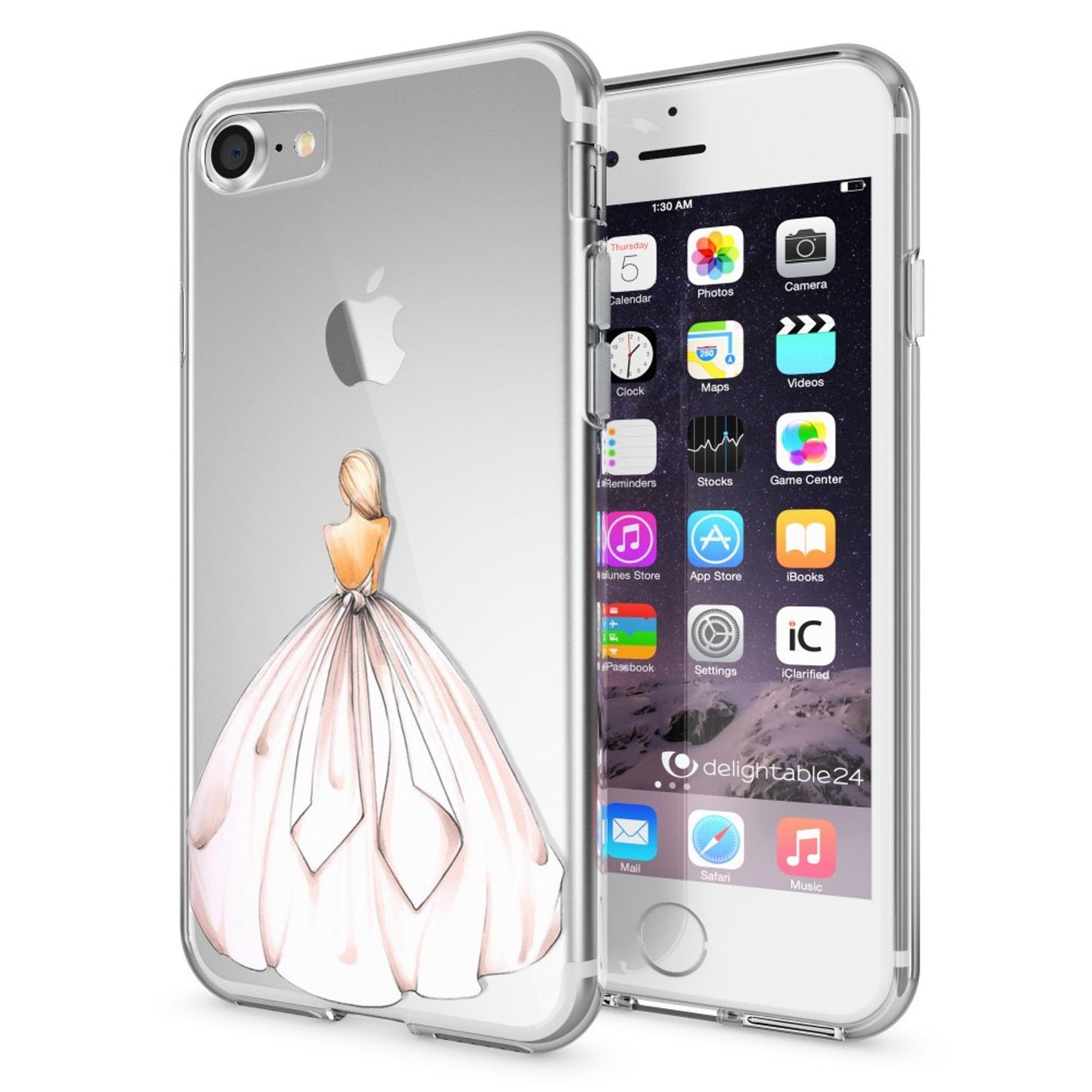 NALIA Handyhülle kompatibel mit iPhone 7, Slim Silikon Motiv Handy-Case Crystal Schutz-Hülle Dünn Durchsichtig, Etui Handy-Tasche Schale Back-Cover Transparent Bumper
