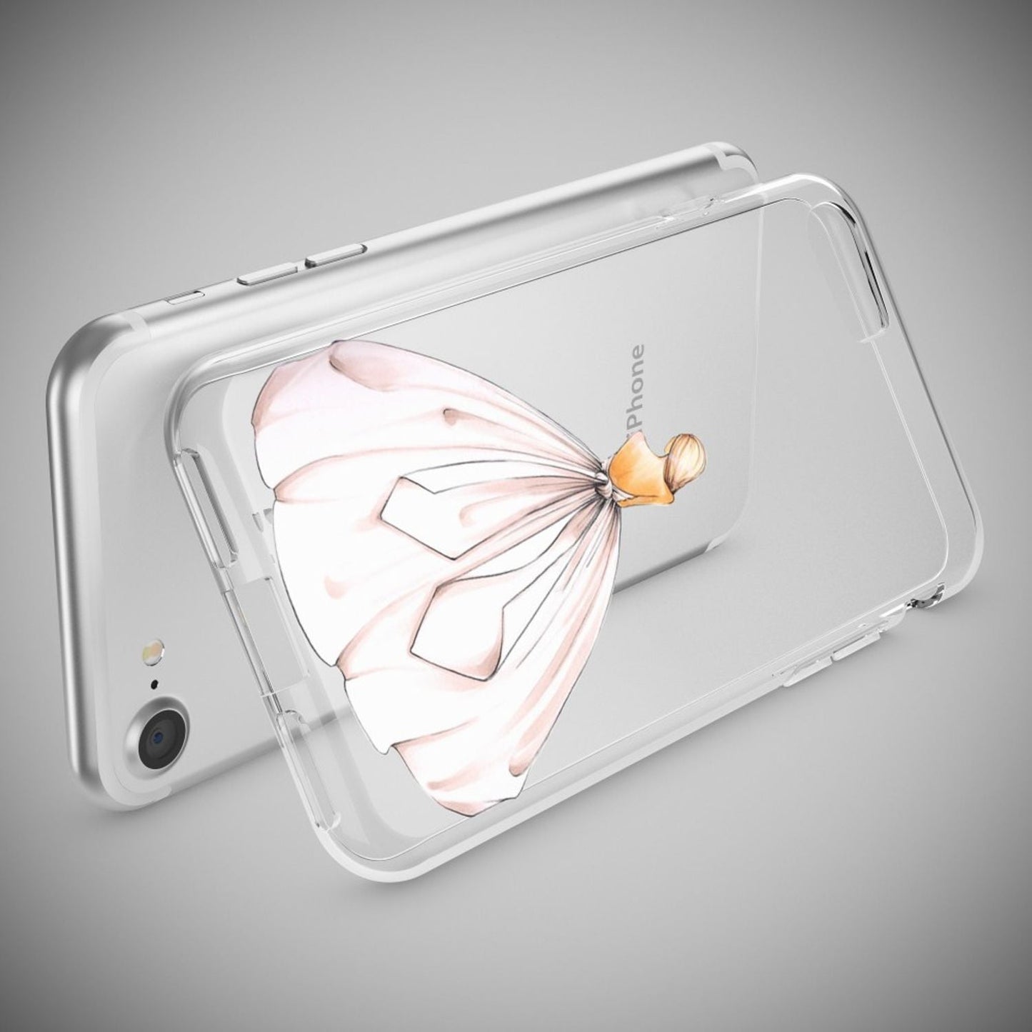 NALIA Handyhülle kompatibel mit iPhone 7, Slim Silikon Motiv Handy-Case Crystal Schutz-Hülle Dünn Durchsichtig, Etui Handy-Tasche Schale Back-Cover Transparent Bumper