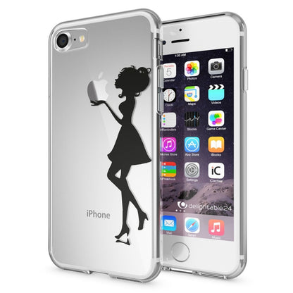 NALIA Handyhülle kompatibel mit iPhone 7, Slim Silikon Motiv Handy-Case Crystal Schutz-Hülle Dünn Durchsichtig, Etui Handy-Tasche Schale Back-Cover Transparent Bumper