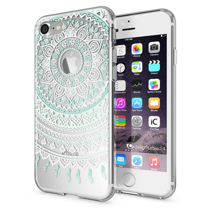 NALIA Handyhülle kompatibel mit iPhone 7, Slim Silikon Motiv Handy-Case Crystal Schutz-Hülle Dünn Durchsichtig, Etui Handy-Tasche Schale Back-Cover Transparent Bumper
