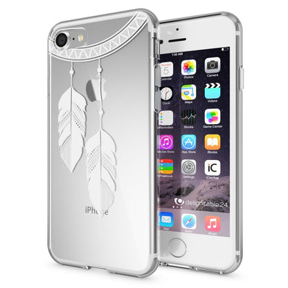 NALIA Handyhülle kompatibel mit iPhone 7, Slim Silikon Motiv Handy-Case Crystal Schutz-Hülle Dünn Durchsichtig, Etui Handy-Tasche Schale Back-Cover Transparent Bumper