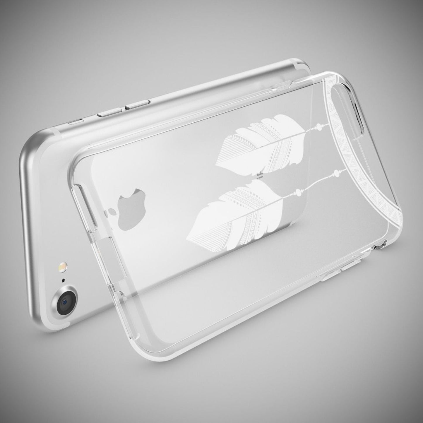 NALIA Handyhülle kompatibel mit iPhone 7, Slim Silikon Motiv Handy-Case Crystal Schutz-Hülle Dünn Durchsichtig, Etui Handy-Tasche Schale Back-Cover Transparent Bumper