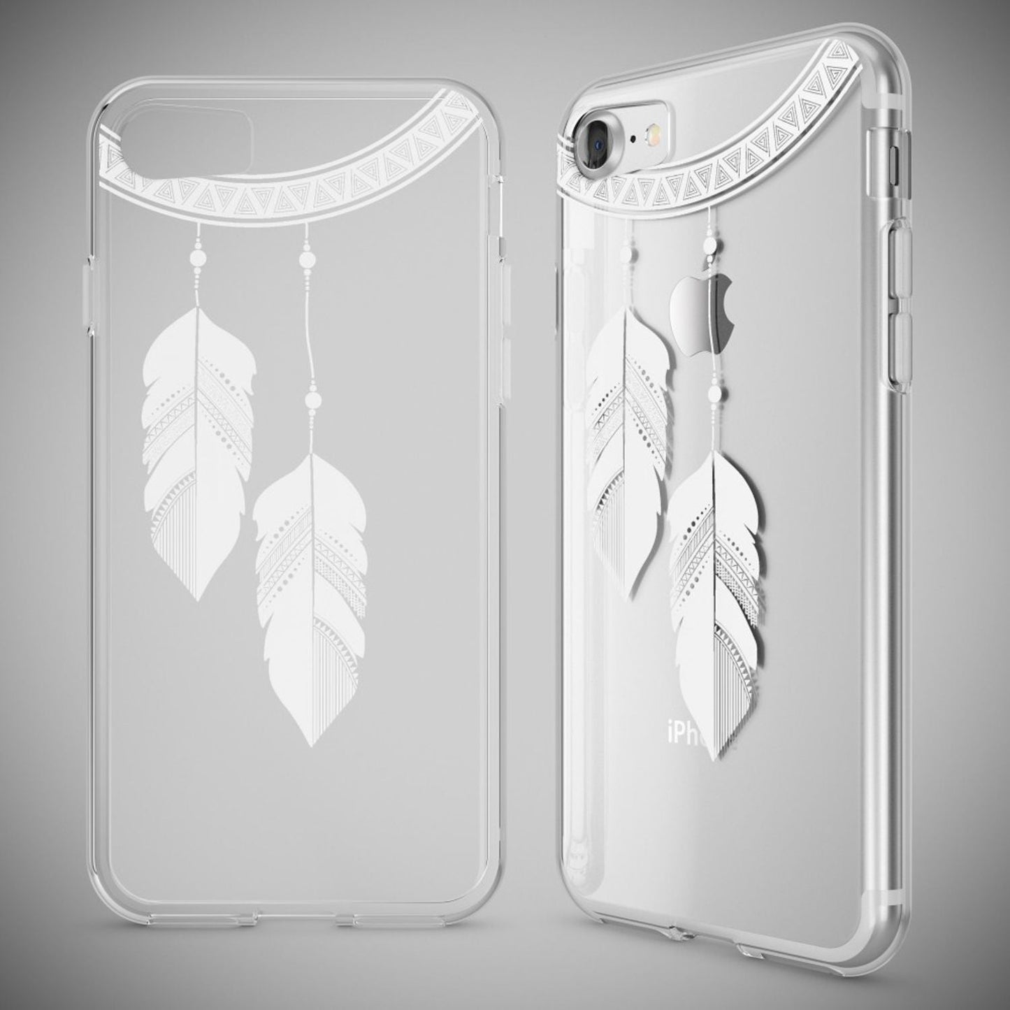 NALIA Handyhülle kompatibel mit iPhone 7, Slim Silikon Motiv Handy-Case Crystal Schutz-Hülle Dünn Durchsichtig, Etui Handy-Tasche Schale Back-Cover Transparent Bumper