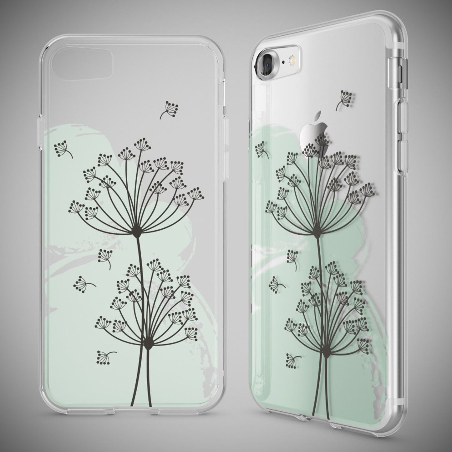 NALIA Handyhülle kompatibel mit iPhone 7, Slim Silikon Motiv Handy-Case Crystal Schutz-Hülle Dünn Durchsichtig, Etui Handy-Tasche Schale Back-Cover Transparent Bumper