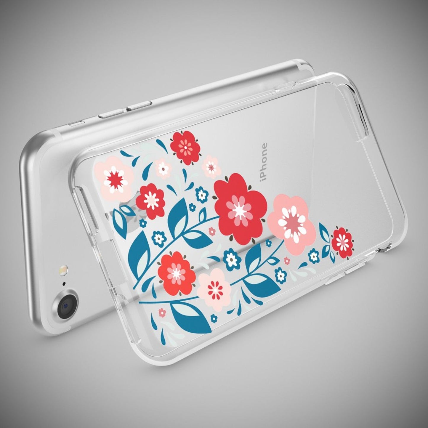 NALIA Handyhülle kompatibel mit iPhone 7, Slim Silikon Motiv Handy-Case Crystal Schutz-Hülle Dünn Durchsichtig, Etui Handy-Tasche Schale Back-Cover Transparent Bumper