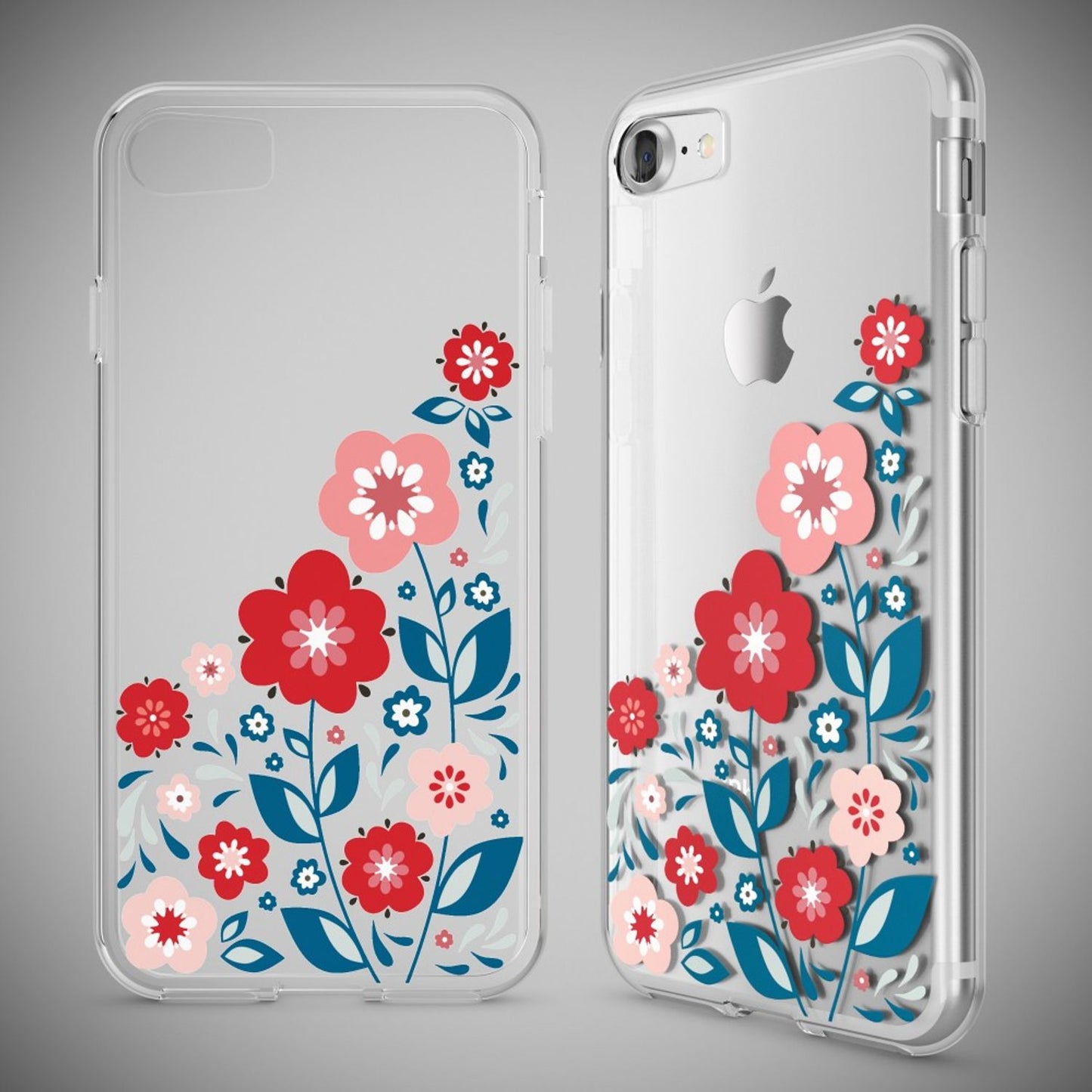 NALIA Handyhülle kompatibel mit iPhone 7, Slim Silikon Motiv Handy-Case Crystal Schutz-Hülle Dünn Durchsichtig, Etui Handy-Tasche Schale Back-Cover Transparent Bumper