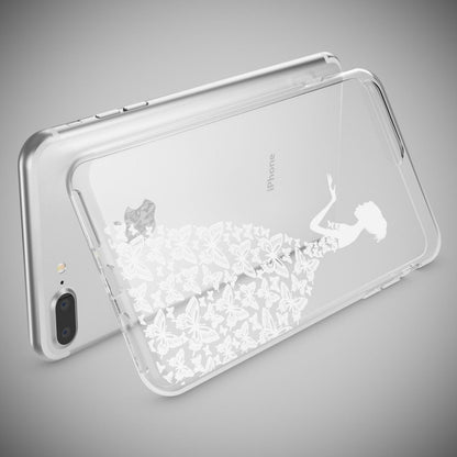 NALIA Handyhülle kompatibel mit iPhone 8 Plus / 7 Plus, Slim Silikon Motiv Handy-Case Crystal Schutz-Hülle Dünn Durchsichtig, Etui Back-Cover Schale Transparent Bumper