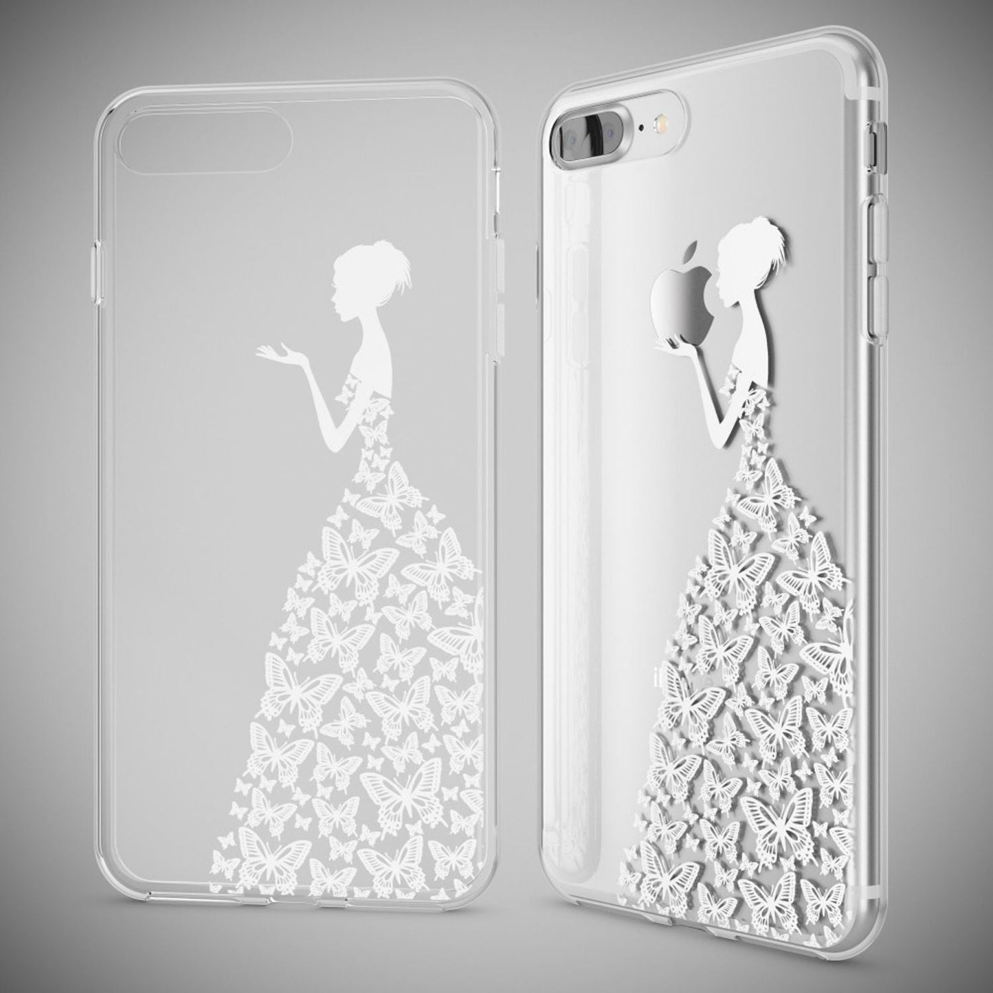 NALIA Handyhülle kompatibel mit iPhone 8 Plus / 7 Plus, Slim Silikon Motiv Handy-Case Crystal Schutz-Hülle Dünn Durchsichtig, Etui Back-Cover Schale Transparent Bumper