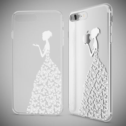 NALIA Handyhülle kompatibel mit iPhone 8 Plus / 7 Plus, Slim Silikon Motiv Handy-Case Crystal Schutz-Hülle Dünn Durchsichtig, Etui Back-Cover Schale Transparent Bumper