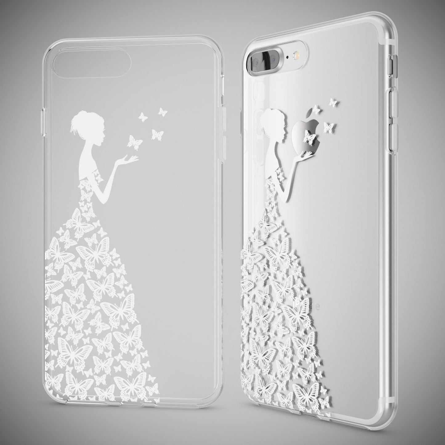 NALIA Handyhülle kompatibel mit iPhone 8 Plus / 7 Plus, Slim Silikon Motiv Handy-Case Crystal Schutz-Hülle Dünn Durchsichtig, Etui Back-Cover Schale Transparent Bumper