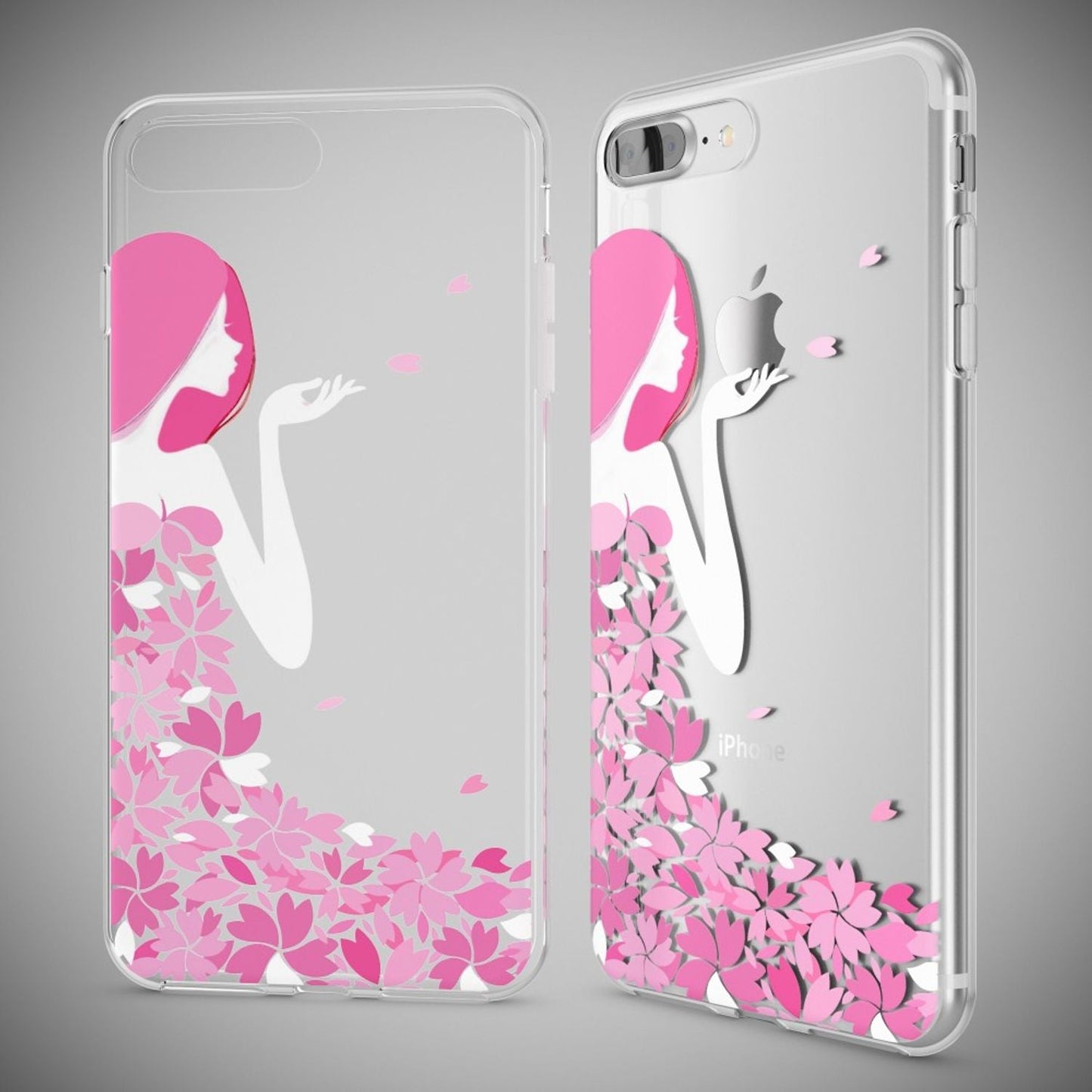 NALIA Handyhülle kompatibel mit iPhone 8 Plus / 7 Plus, Slim Silikon Motiv Handy-Case Crystal Schutz-Hülle Dünn Durchsichtig, Etui Back-Cover Schale Transparent Bumper