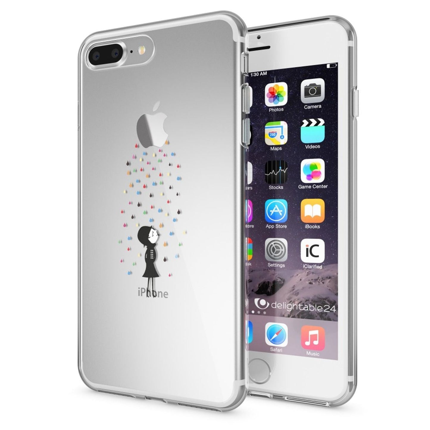 NALIA Handyhülle kompatibel mit iPhone 8 Plus / 7 Plus, Slim Silikon Motiv Handy-Case Crystal Schutz-Hülle Dünn Durchsichtig, Etui Back-Cover Schale Transparent Bumper