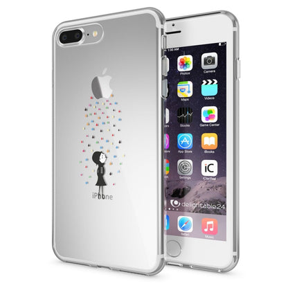 NALIA Handyhülle kompatibel mit iPhone 8 Plus / 7 Plus, Slim Silikon Motiv Handy-Case Crystal Schutz-Hülle Dünn Durchsichtig, Etui Back-Cover Schale Transparent Bumper