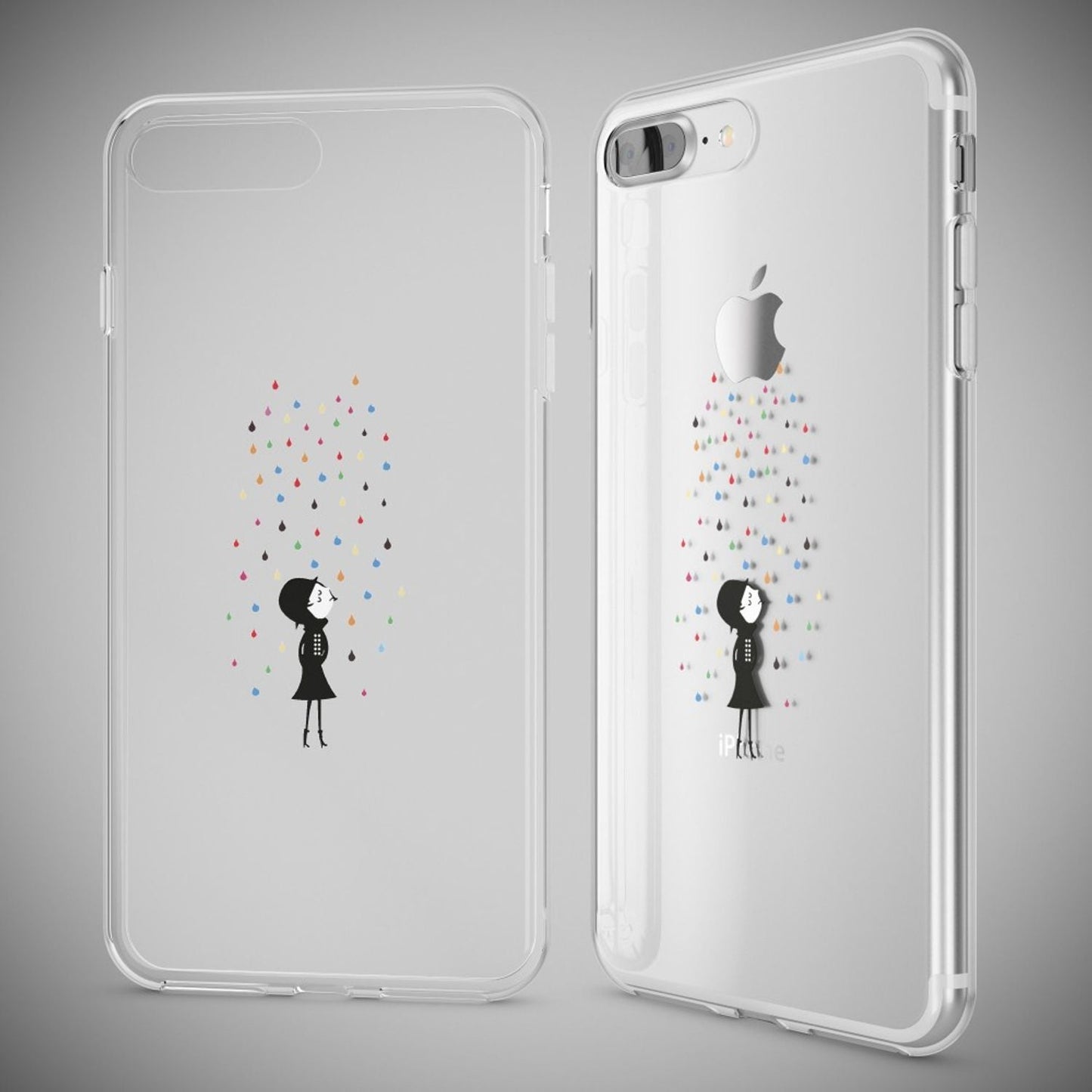 NALIA Handyhülle kompatibel mit iPhone 8 Plus / 7 Plus, Slim Silikon Motiv Handy-Case Crystal Schutz-Hülle Dünn Durchsichtig, Etui Back-Cover Schale Transparent Bumper