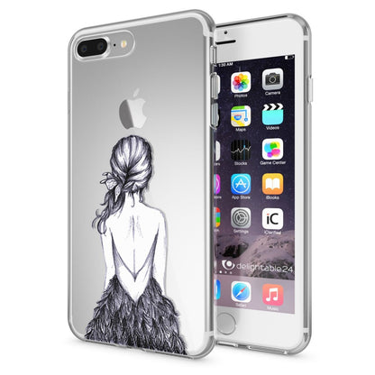 NALIA Handyhülle kompatibel mit iPhone 8 Plus / 7 Plus, Slim Silikon Motiv Handy-Case Crystal Schutz-Hülle Dünn Durchsichtig, Etui Back-Cover Schale Transparent Bumper