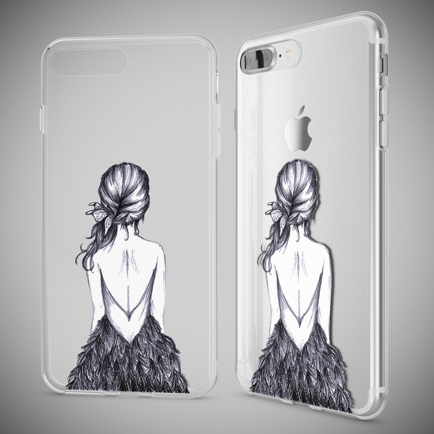 NALIA Handyhülle kompatibel mit iPhone 8 Plus / 7 Plus, Slim Silikon Motiv Handy-Case Crystal Schutz-Hülle Dünn Durchsichtig, Etui Back-Cover Schale Transparent Bumper