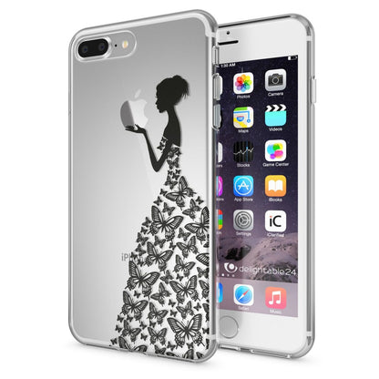 NALIA Handyhülle kompatibel mit iPhone 8 Plus / 7 Plus, Slim Silikon Motiv Handy-Case Crystal Schutz-Hülle Dünn Durchsichtig, Etui Back-Cover Schale Transparent Bumper