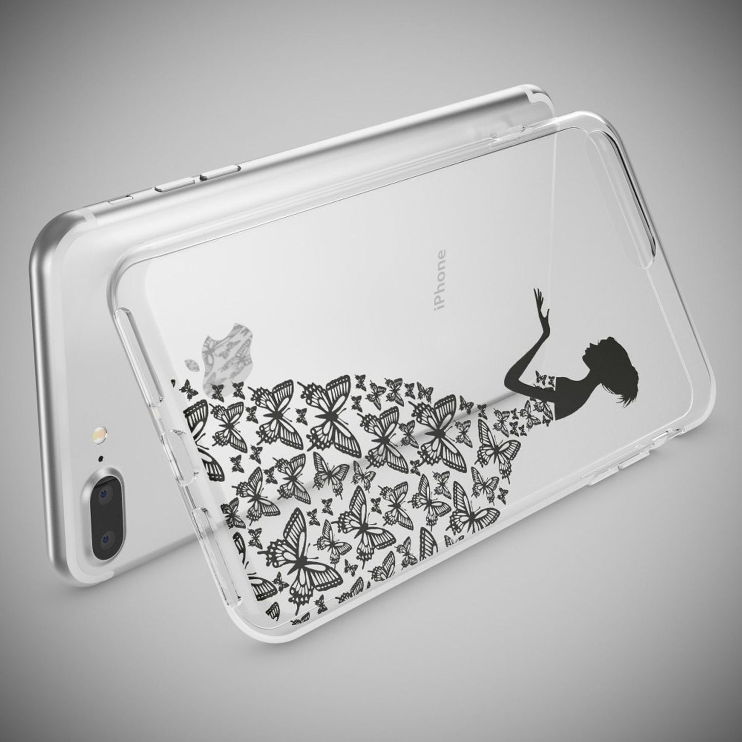 NALIA Handyhülle kompatibel mit iPhone 8 Plus / 7 Plus, Slim Silikon Motiv Handy-Case Crystal Schutz-Hülle Dünn Durchsichtig, Etui Back-Cover Schale Transparent Bumper