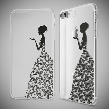 NALIA Handyhülle kompatibel mit iPhone 8 Plus / 7 Plus, Slim Silikon Motiv Handy-Case Crystal Schutz-Hülle Dünn Durchsichtig, Etui Back-Cover Schale Transparent Bumper