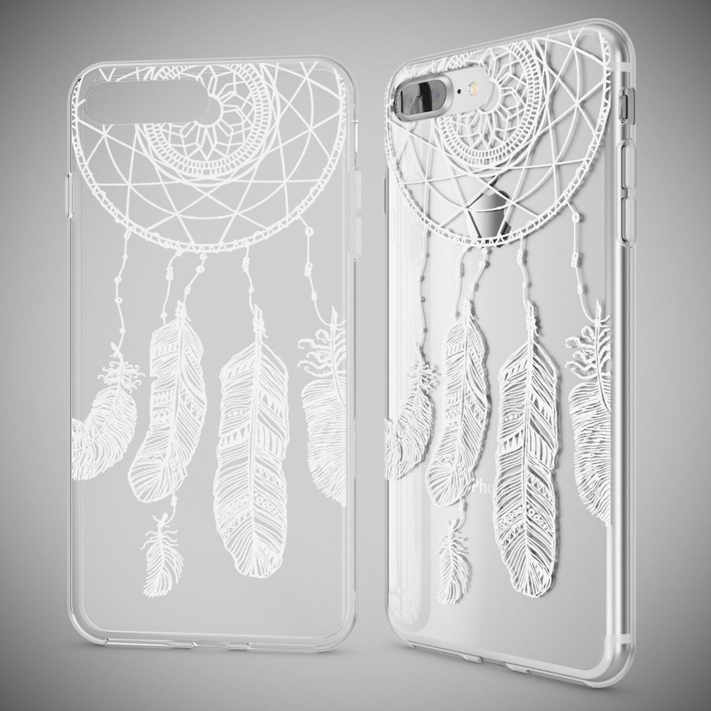 NALIA Handyhülle kompatibel mit iPhone 8 Plus / 7 Plus, Slim Silikon Motiv Handy-Case Crystal Schutz-Hülle Dünn Durchsichtig, Etui Back-Cover Schale Transparent Bumper
