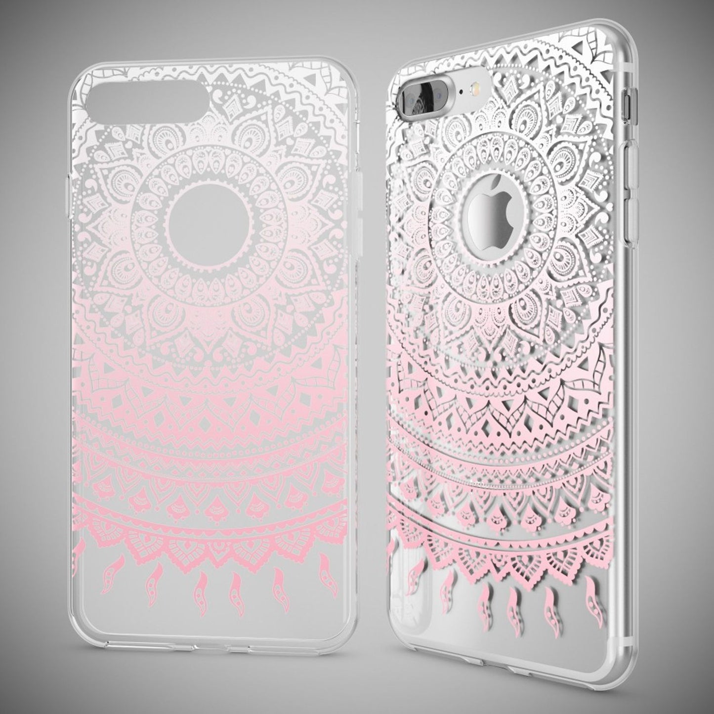 NALIA Handyhülle kompatibel mit iPhone 8 Plus / 7 Plus, Slim Silikon Motiv Handy-Case Crystal Schutz-Hülle Dünn Durchsichtig, Etui Back-Cover Schale Transparent Bumper
