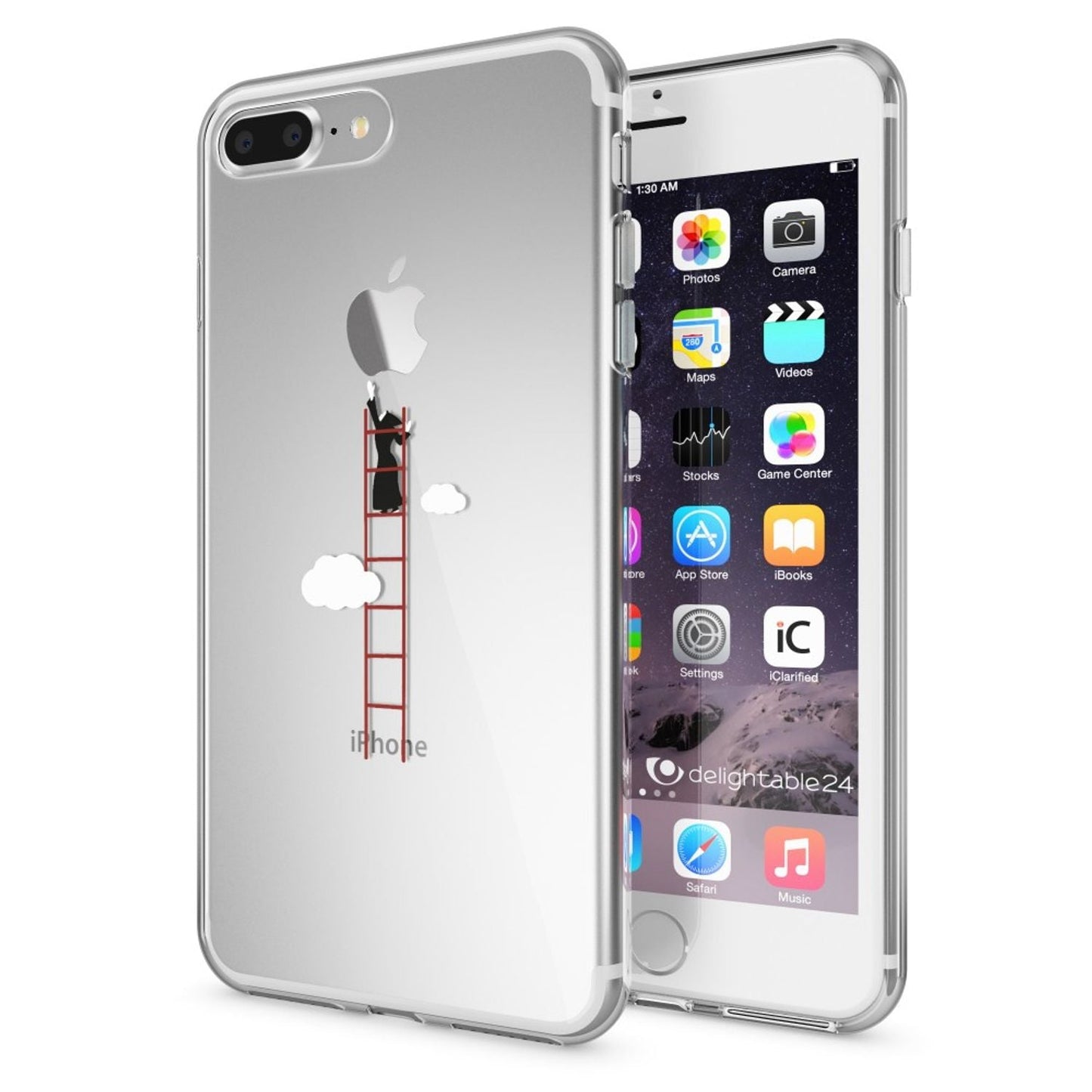 NALIA Handyhülle kompatibel mit iPhone 8 Plus / 7 Plus, Slim Silikon Motiv Handy-Case Crystal Schutz-Hülle Dünn Durchsichtig, Etui Back-Cover Schale Transparent Bumper