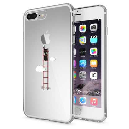 NALIA Handyhülle kompatibel mit iPhone 8 Plus / 7 Plus, Slim Silikon Motiv Handy-Case Crystal Schutz-Hülle Dünn Durchsichtig, Etui Back-Cover Schale Transparent Bumper