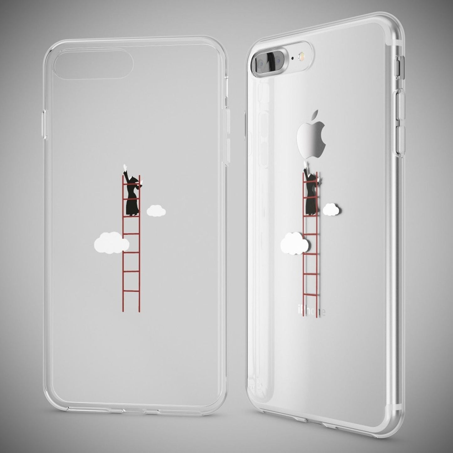 NALIA Handyhülle kompatibel mit iPhone 8 Plus / 7 Plus, Slim Silikon Motiv Handy-Case Crystal Schutz-Hülle Dünn Durchsichtig, Etui Back-Cover Schale Transparent Bumper