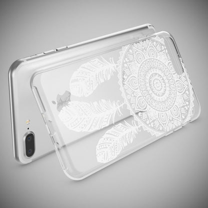 NALIA Handyhülle kompatibel mit iPhone 8 Plus / 7 Plus, Slim Silikon Motiv Handy-Case Crystal Schutz-Hülle Dünn Durchsichtig, Etui Back-Cover Schale Transparent Bumper