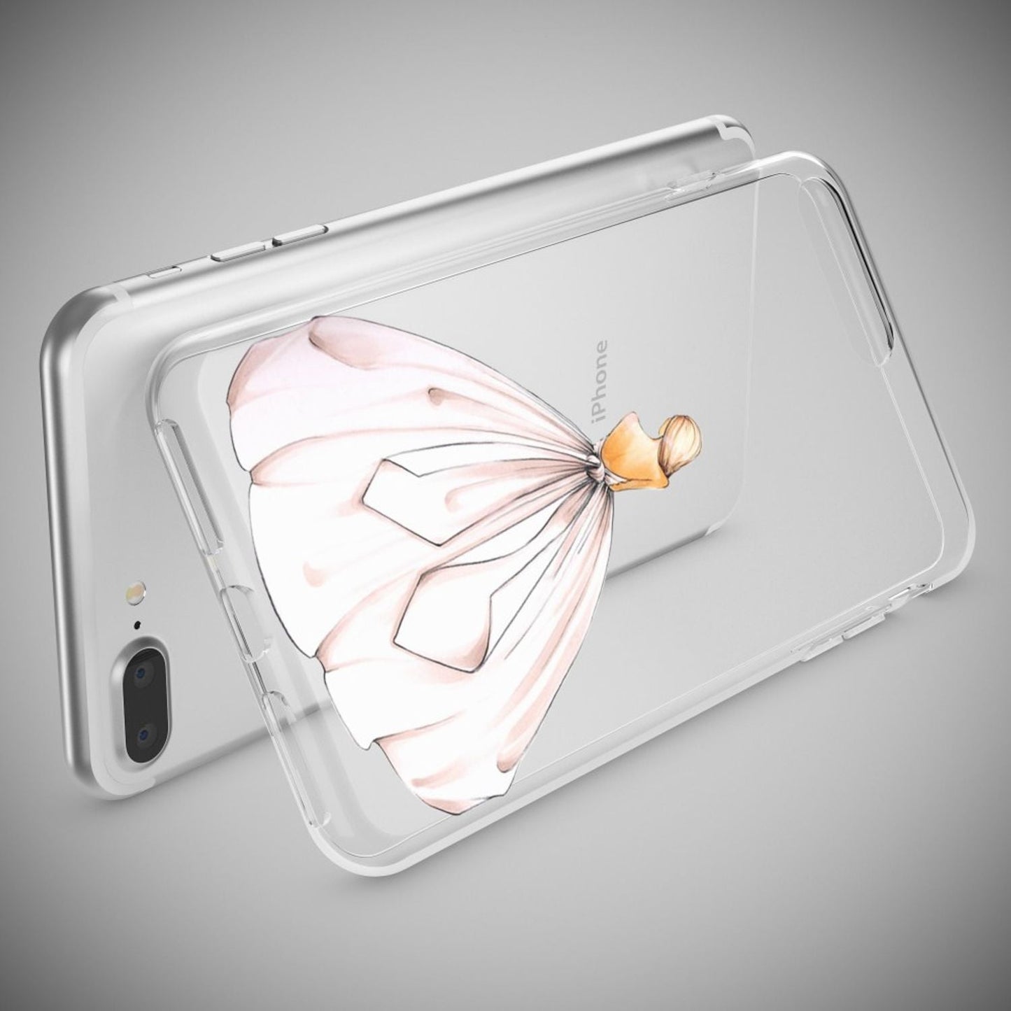 NALIA Handyhülle kompatibel mit iPhone 8 Plus / 7 Plus, Slim Silikon Motiv Handy-Case Crystal Schutz-Hülle Dünn Durchsichtig, Etui Back-Cover Schale Transparent Bumper