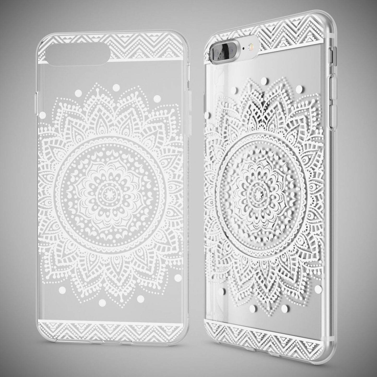 NALIA Handyhülle kompatibel mit iPhone 8 Plus / 7 Plus, Slim Silikon Motiv Handy-Case Crystal Schutz-Hülle Dünn Durchsichtig, Etui Back-Cover Schale Transparent Bumper