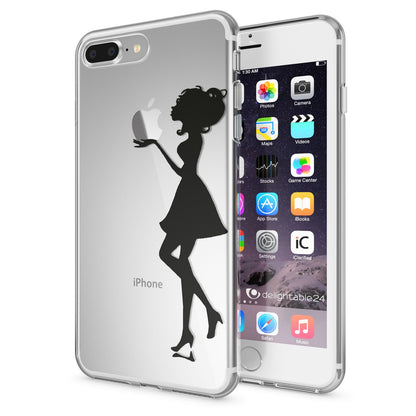 NALIA Handyhülle kompatibel mit iPhone 8 Plus / 7 Plus, Slim Silikon Motiv Handy-Case Crystal Schutz-Hülle Dünn Durchsichtig, Etui Back-Cover Schale Transparent Bumper