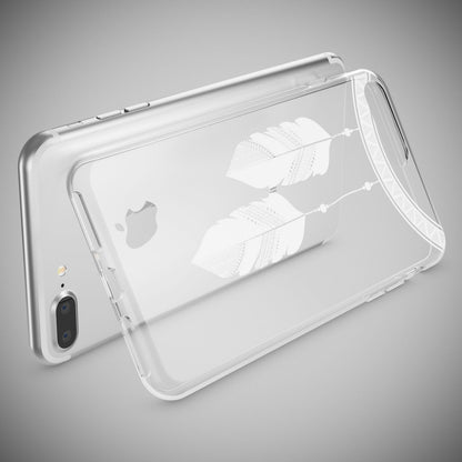 NALIA Handyhülle kompatibel mit iPhone 8 Plus / 7 Plus, Slim Silikon Motiv Handy-Case Crystal Schutz-Hülle Dünn Durchsichtig, Etui Back-Cover Schale Transparent Bumper