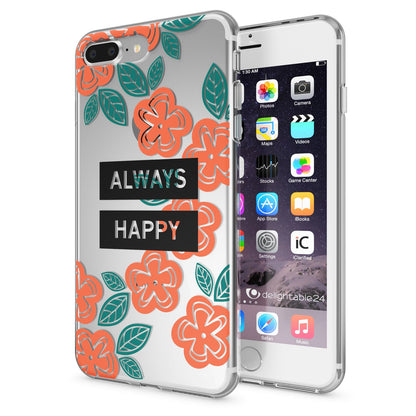NALIA Handyhülle kompatibel mit iPhone 8 Plus / 7 Plus, Slim Silikon Motiv Handy-Case Crystal Schutz-Hülle Dünn Durchsichtig, Etui Back-Cover Schale Transparent Bumper