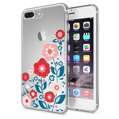 NALIA Handyhülle kompatibel mit iPhone 8 Plus / 7 Plus, Slim Silikon Motiv Handy-Case Crystal Schutz-Hülle Dünn Durchsichtig, Etui Back-Cover Schale Transparent Bumper