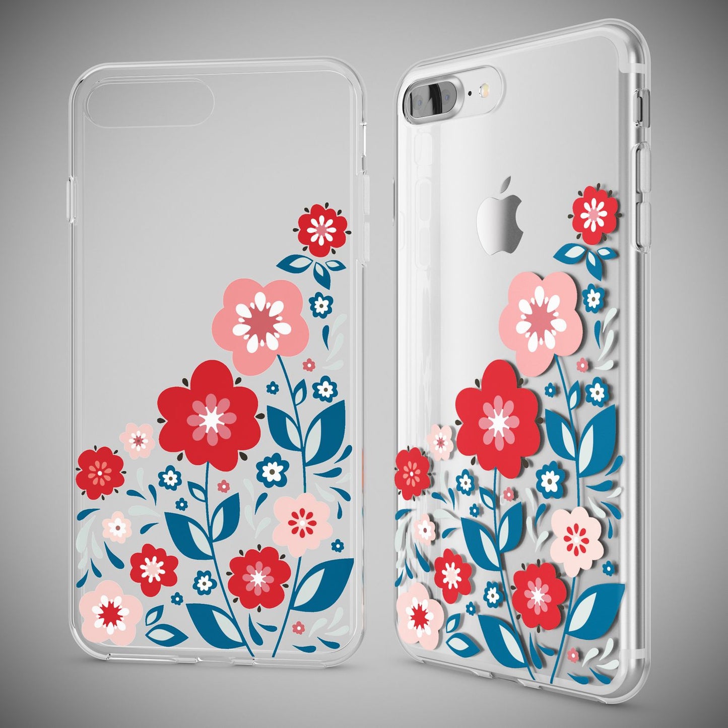 NALIA Handyhülle kompatibel mit iPhone 8 Plus / 7 Plus, Slim Silikon Motiv Handy-Case Crystal Schutz-Hülle Dünn Durchsichtig, Etui Back-Cover Schale Transparent Bumper