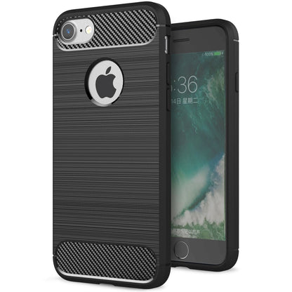 NALIA Silikonhülle für iPhone 7 – Rutschfest & Matt – VORTEX (Gebürstete Optik & Carbon Design) – Marke aus Berlin