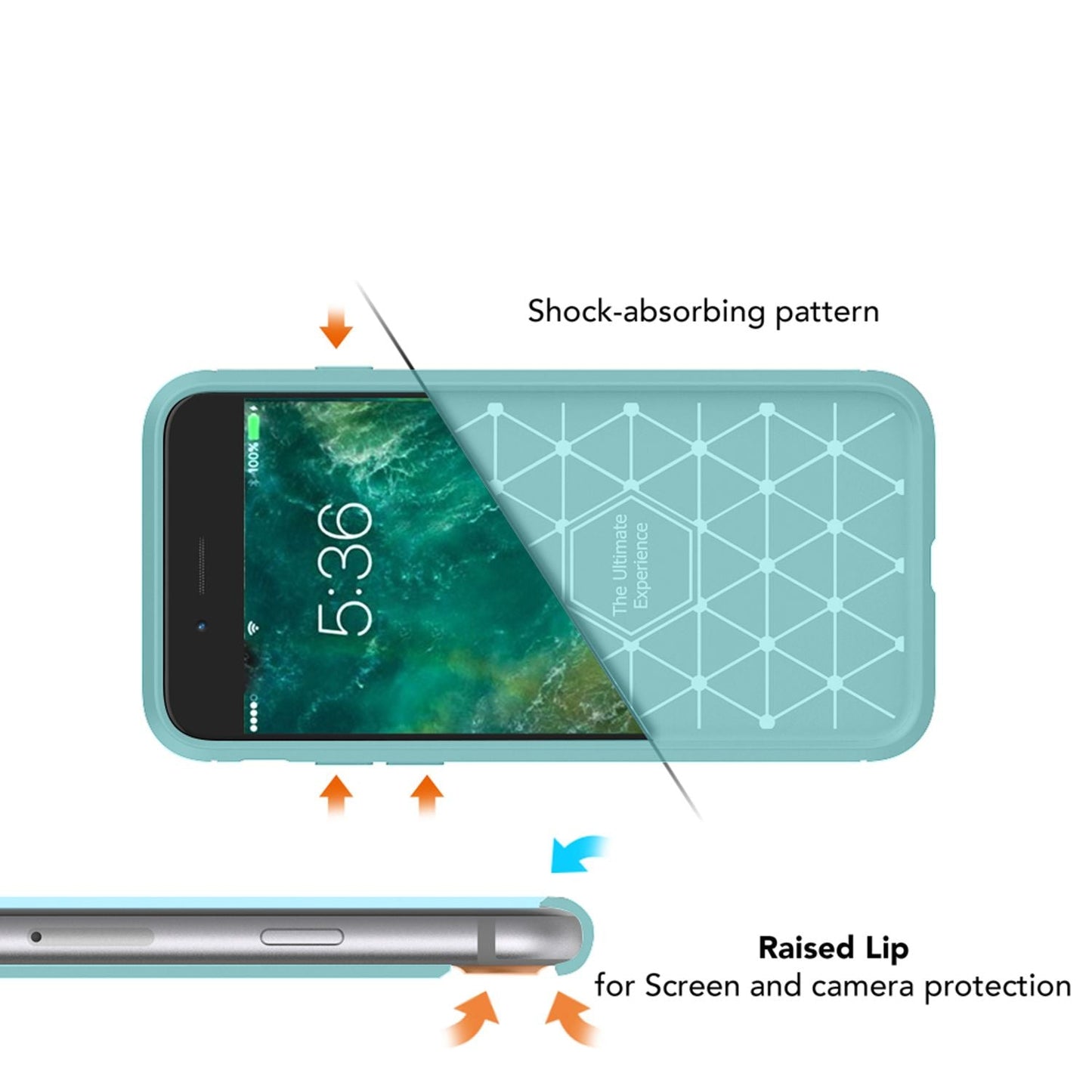 NALIA Silikonhülle für iPhone 7 – Rutschfest & Matt – VORTEX (Gebürstete Optik & Carbon Design) – Marke aus Berlin