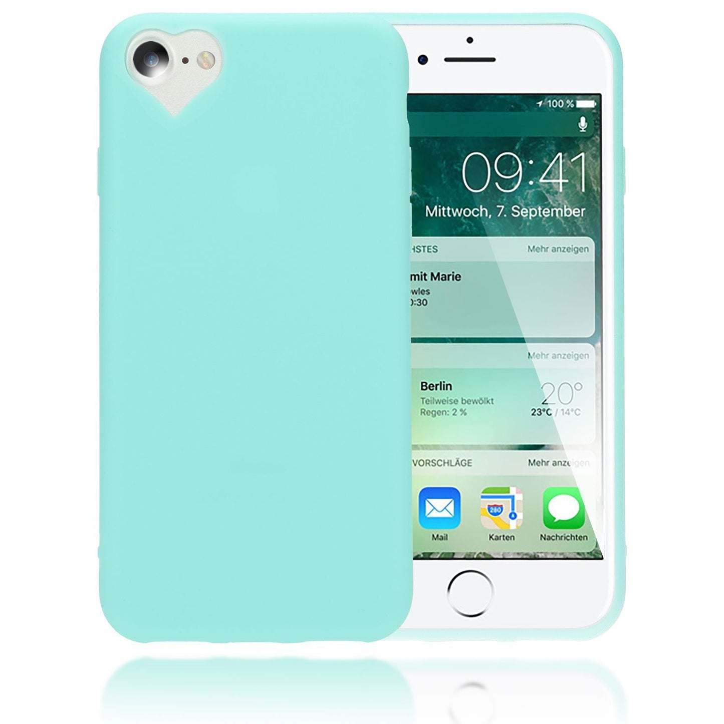 NALIA Herz Handyhülle kompatibel mit iPhone SE 2022 / SE 2020 / 8 / 7 Hülle, Dünne Silikon Schutzhülle Soft Phone Case Cover, Ultra-Slim Backcover Gummi Bumper Handy-Tasche Schale