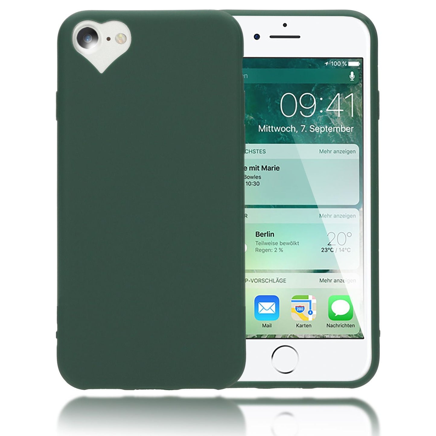 NALIA Herz Handyhülle kompatibel mit iPhone SE 2022 / SE 2020 / 8 / 7 Hülle, Dünne Silikon Schutzhülle Soft Phone Case Cover, Ultra-Slim Backcover Gummi Bumper Handy-Tasche Schale