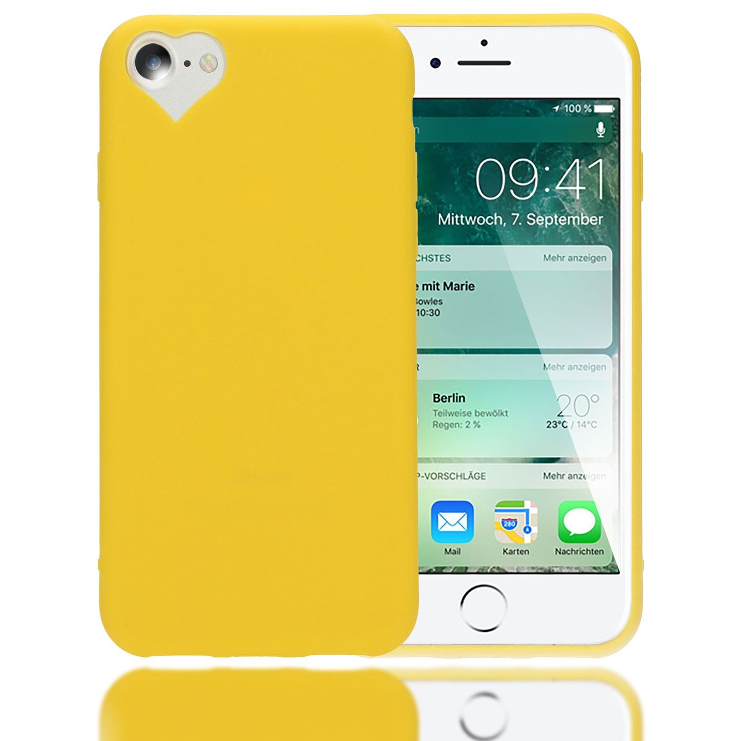 NALIA Herz Handyhülle kompatibel mit iPhone SE 2022 / SE 2020 / 8 / 7 Hülle, Dünne Silikon Schutzhülle Soft Phone Case Cover, Ultra-Slim Backcover Gummi Bumper Handy-Tasche Schale