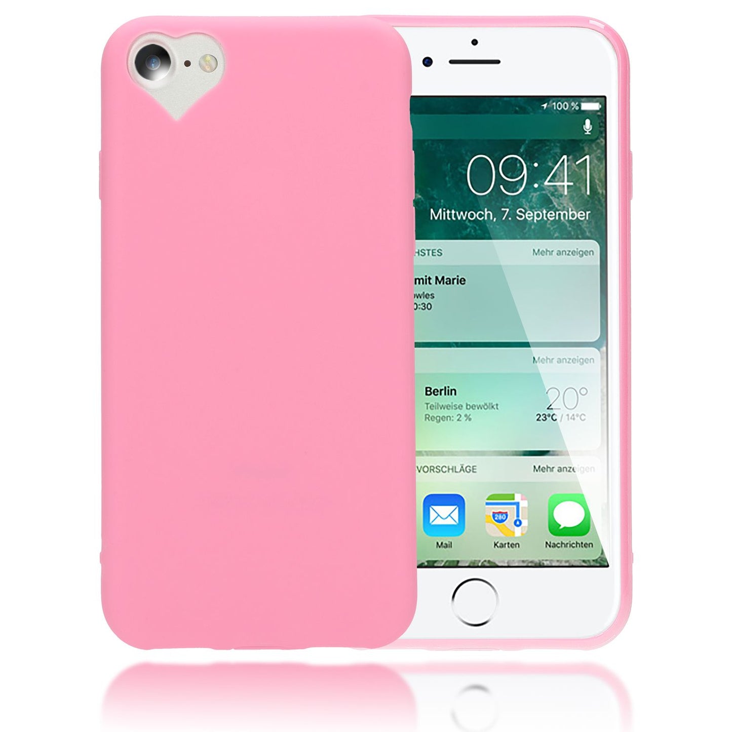 NALIA Herz Handyhülle kompatibel mit iPhone SE 2022 / SE 2020 / 8 / 7 Hülle, Dünne Silikon Schutzhülle Soft Phone Case Cover, Ultra-Slim Backcover Gummi Bumper Handy-Tasche Schale