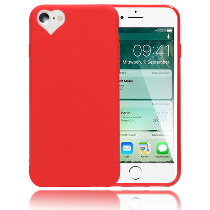 NALIA Herz Handyhülle kompatibel mit iPhone SE 2022 / SE 2020 / 8 / 7 Hülle, Dünne Silikon Schutzhülle Soft Phone Case Cover, Ultra-Slim Backcover Gummi Bumper Handy-Tasche Schale