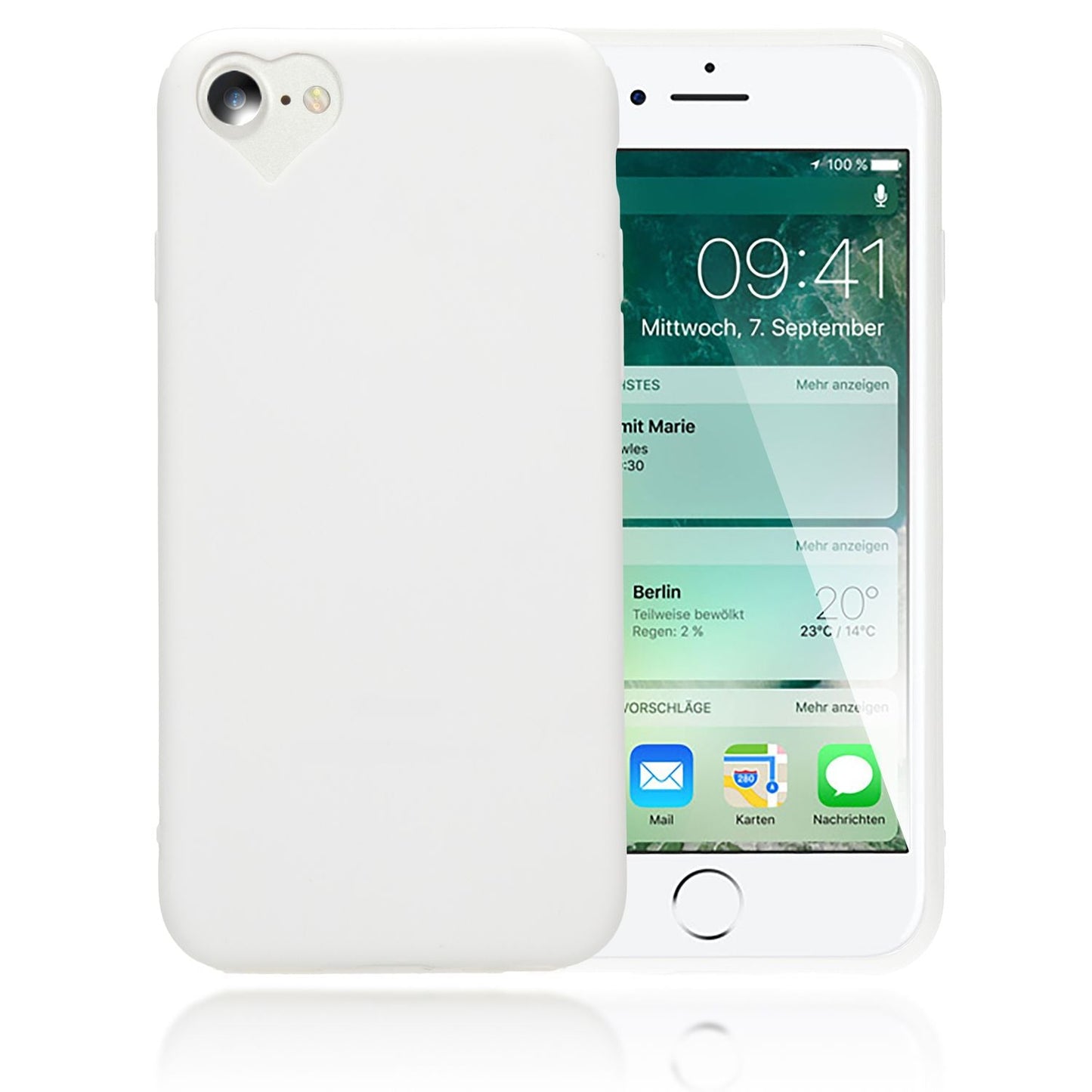 NALIA Herz Handyhülle kompatibel mit iPhone SE 2022 / SE 2020 / 8 / 7 Hülle, Dünne Silikon Schutzhülle Soft Phone Case Cover, Ultra-Slim Backcover Gummi Bumper Handy-Tasche Schale