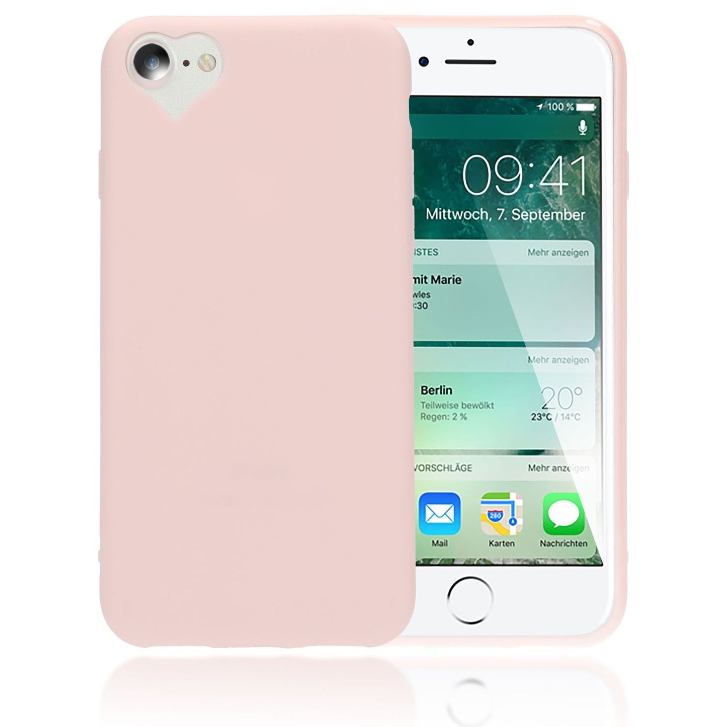 NALIA Herz Handyhülle kompatibel mit iPhone SE 2022 / SE 2020 / 8 / 7 Hülle, Dünne Silikon Schutzhülle Soft Phone Case Cover, Ultra-Slim Backcover Gummi Bumper Handy-Tasche Schale